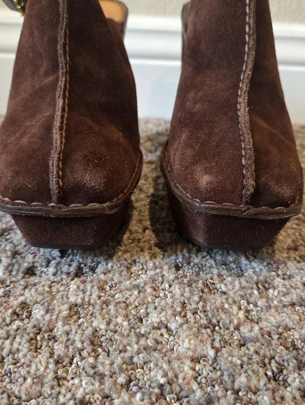 Michael Kors “Quincy” Women’s Brown Suede Platform Slingback Heels Clogs-Size 9M